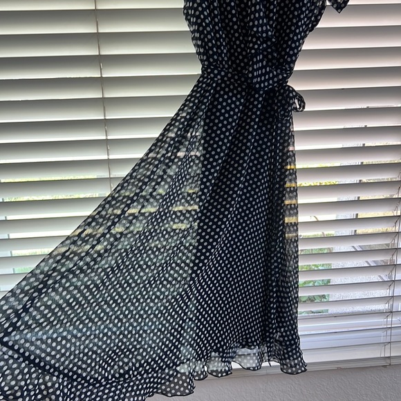 Navy Blue Polka Dot Dress - Picture 5 of 8